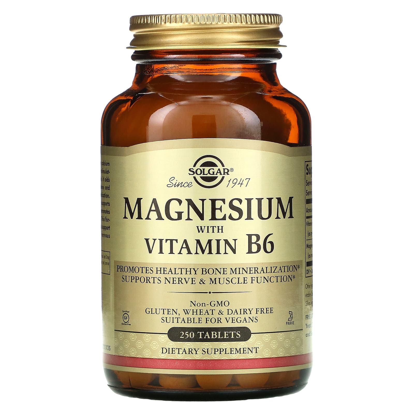 Solgar, Magnesium with Vitamin B6, 250 Tablets UPC 033984017214 | HiLife Vitamins