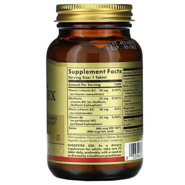 Solgar, Megasorb B Complex "50”, 100 Tablets UPC 033984017511 | HiLife Vitamins