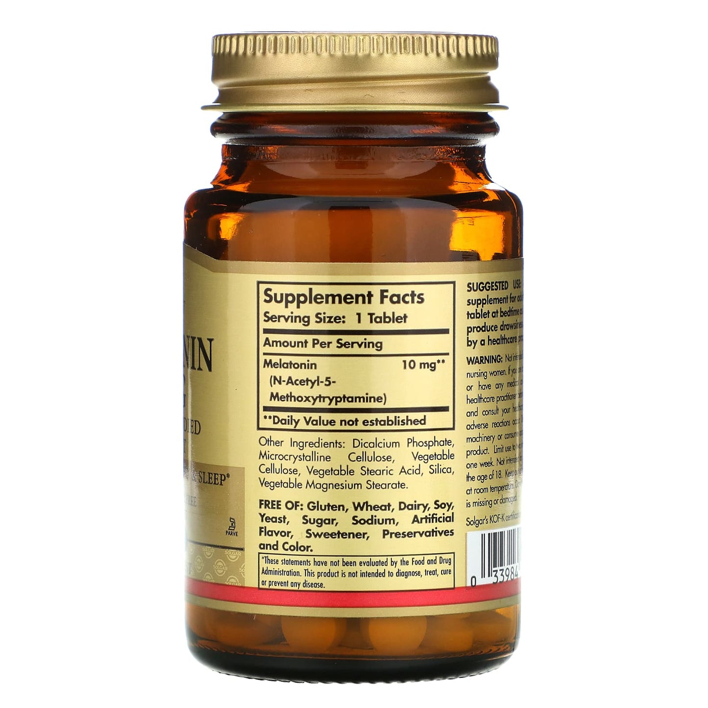Solgar, Melatonin 10 mg, 60 Tablets UPC 033984019560 | HiLife Vitamins