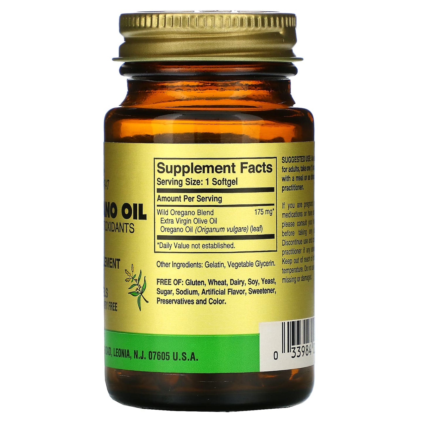 Solgar, Wild Oregano Oil, 60 Softgels UPC 033984020290 | HiLife Vitamins
