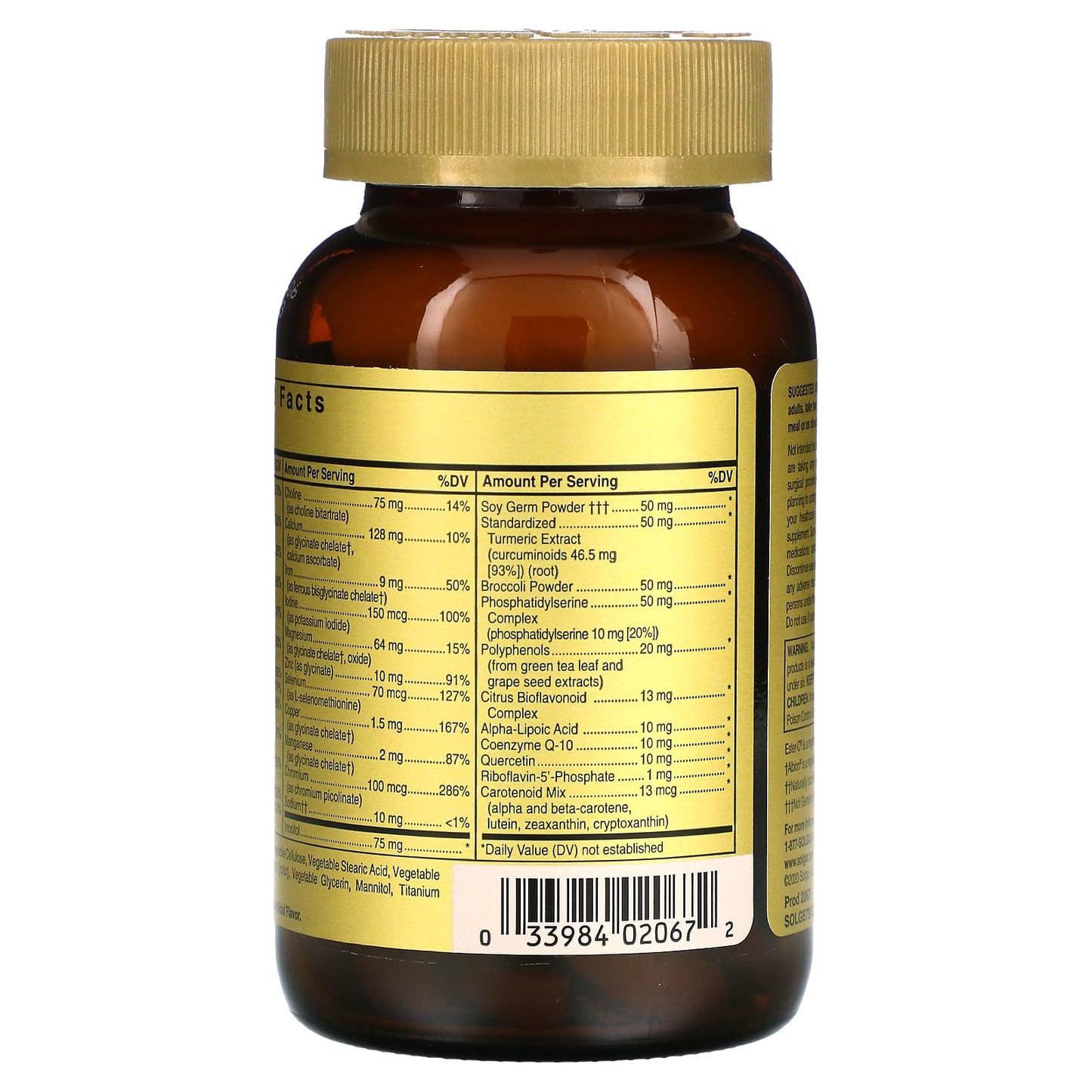 Solgar, Omnium, 90 Tablets UPC 033984020672 | HiLife Vitamins