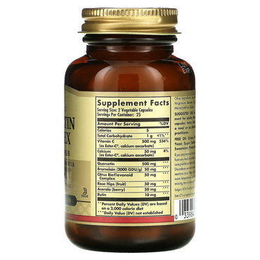 Solgar, Quercetin Complex Vegicaps, 50 Vegetable Capsules UPC 033984023185 | HiLife Vitamins