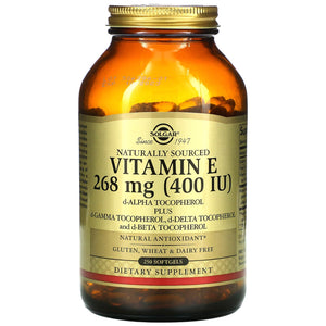 Solgar, Vitamin E 400 IU Mixed, 250 Softgels - 033984035423 | Hilife Vitamins