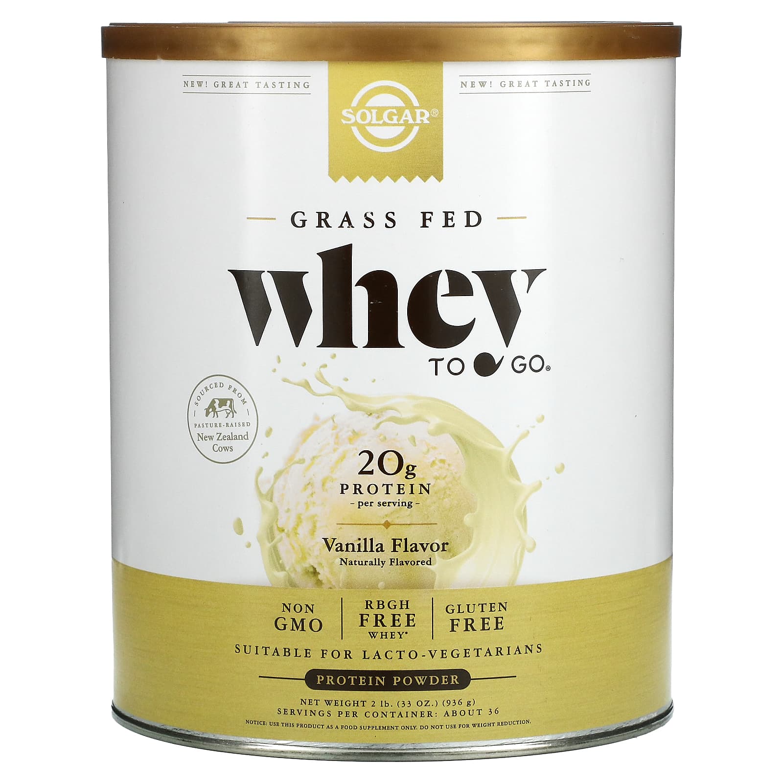 Solgar, Whey To Go Protein Vanilla, 2.47 Lbs UPC 033984036680 | HiLife Vitamins