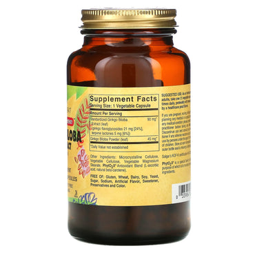 Solgar, Ginkgo Biloba Leaf Extract, 180 Vegetable Capsules UPC 033984041325 | HiLife Vitamins