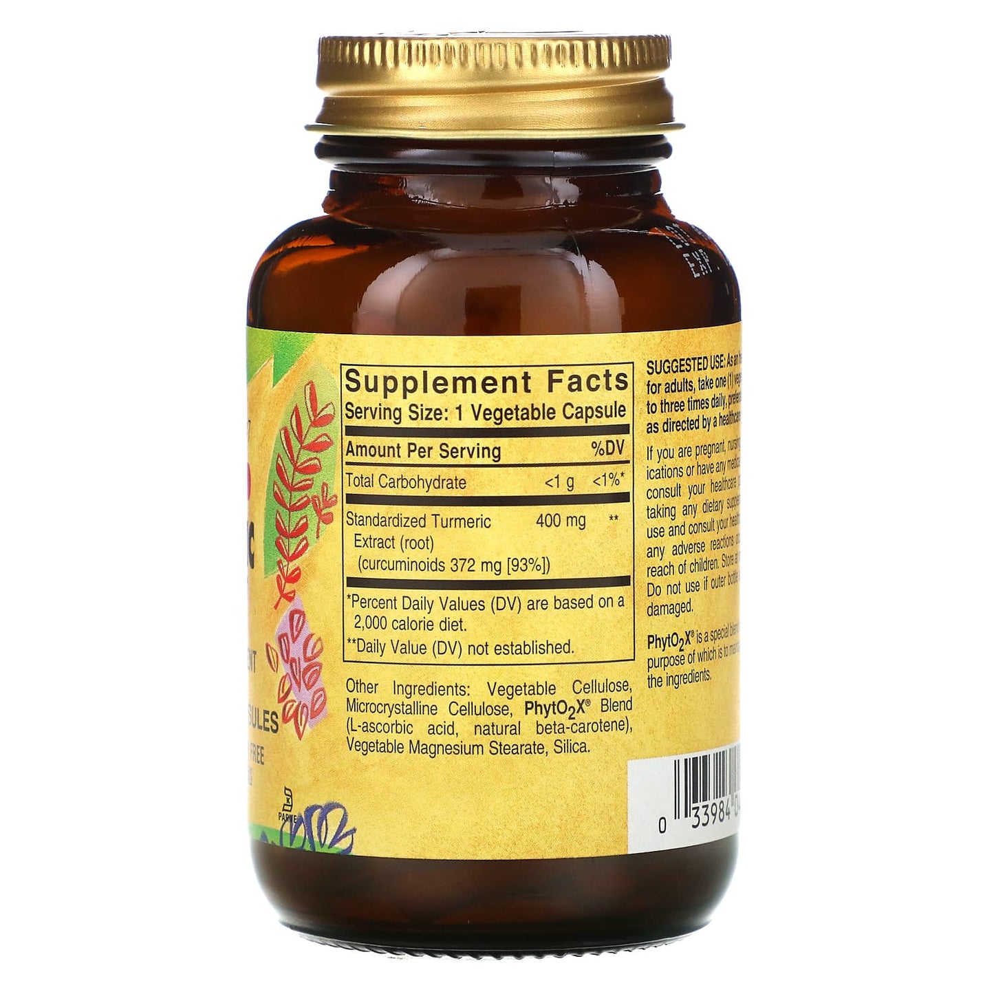 Solgar, Sfp Turmeric Extract, 60 Vegetable Capsules UPC 033984041615 | HiLife Vitamins