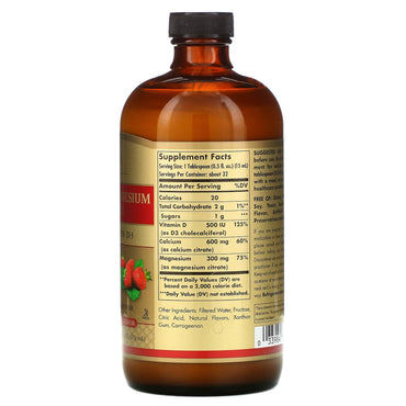 Solgar, Calcium Magnesium Citrate With Liquid D3 Natural Strawberry Flavor, 16 Oz UPC 033984358331 | HiLife Vitamins
