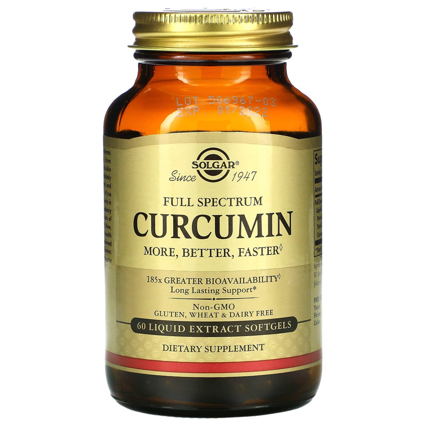 Solgar, Curcumin, Full Spectrum, 60 Softgels UPC 033984547070 | HiLife Vitamins