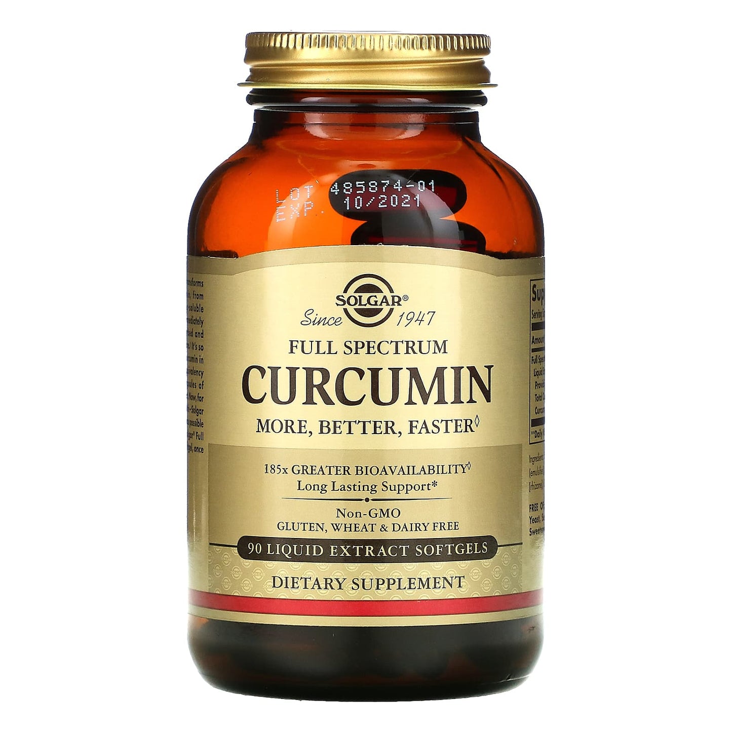 Solgar, Curcumin, Full Spectrum, 90 Softgels UPC 033984547087 | HiLife Vitamins