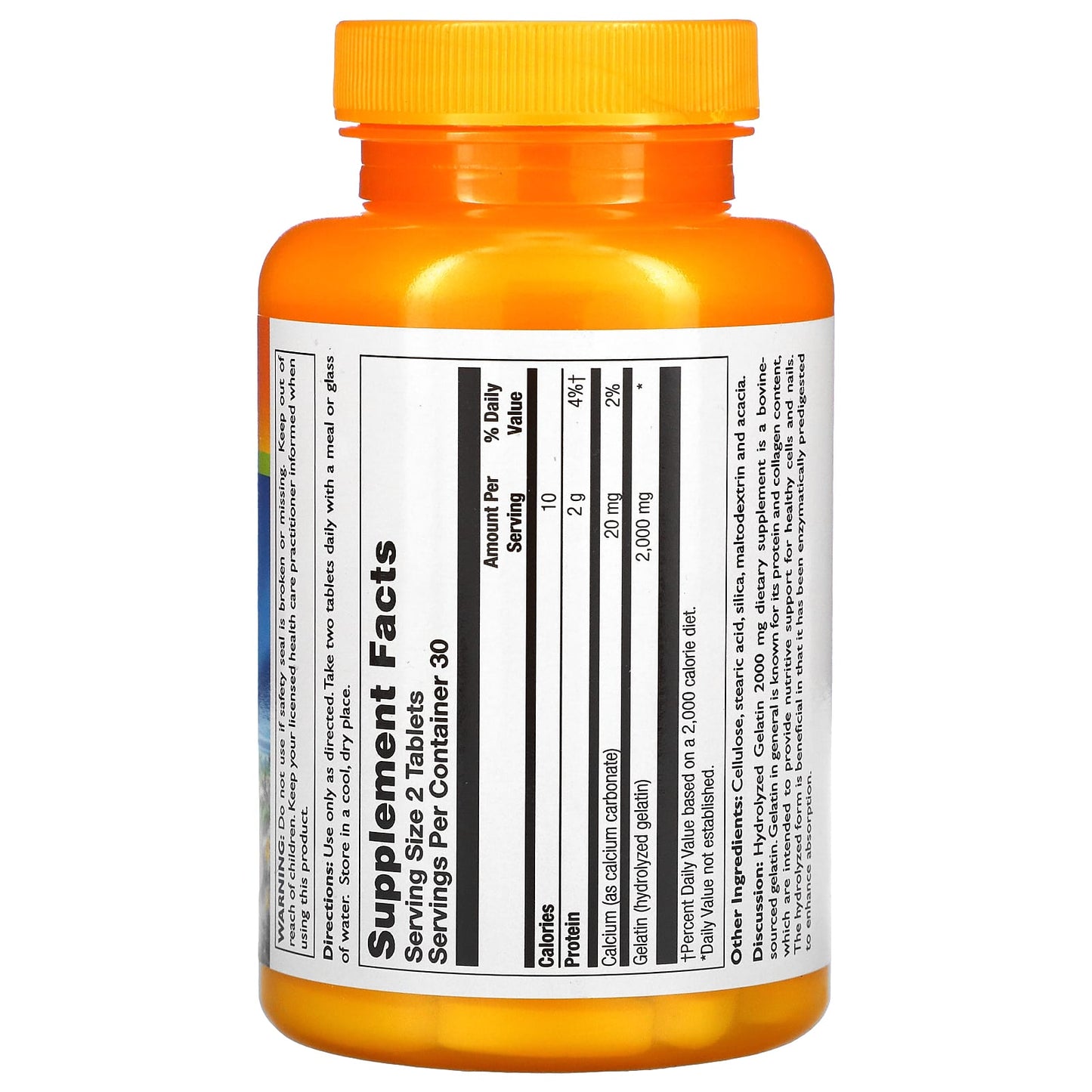 Thompson, Hydrolyzed Gelatin 2000 mg, 60 Tablets UPC 031315196416 | HiLife Vitamins