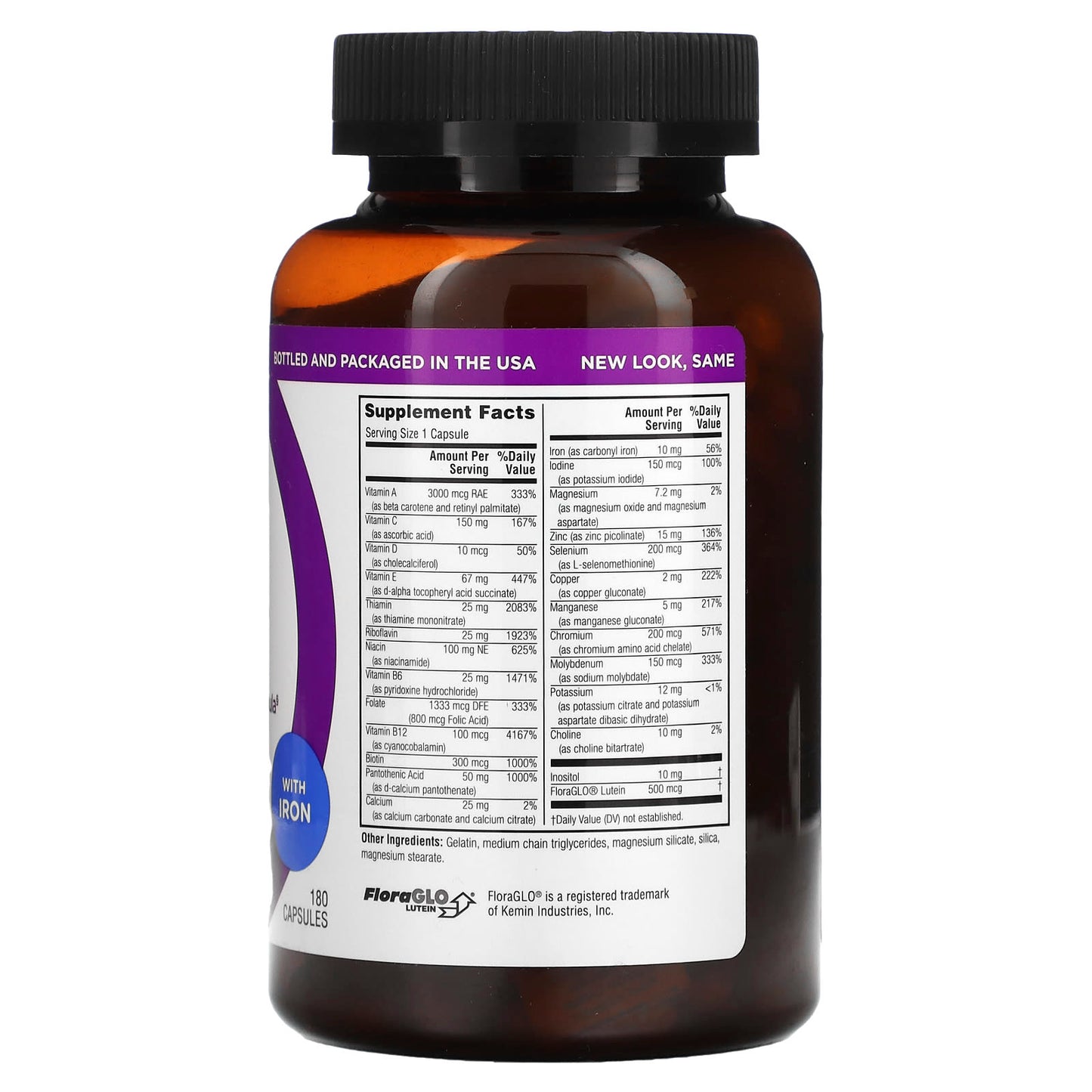 Twinlab, Daily One Caps™ with Iron, 180 Capsules UPC 027434002851 | HiLife Vitamins