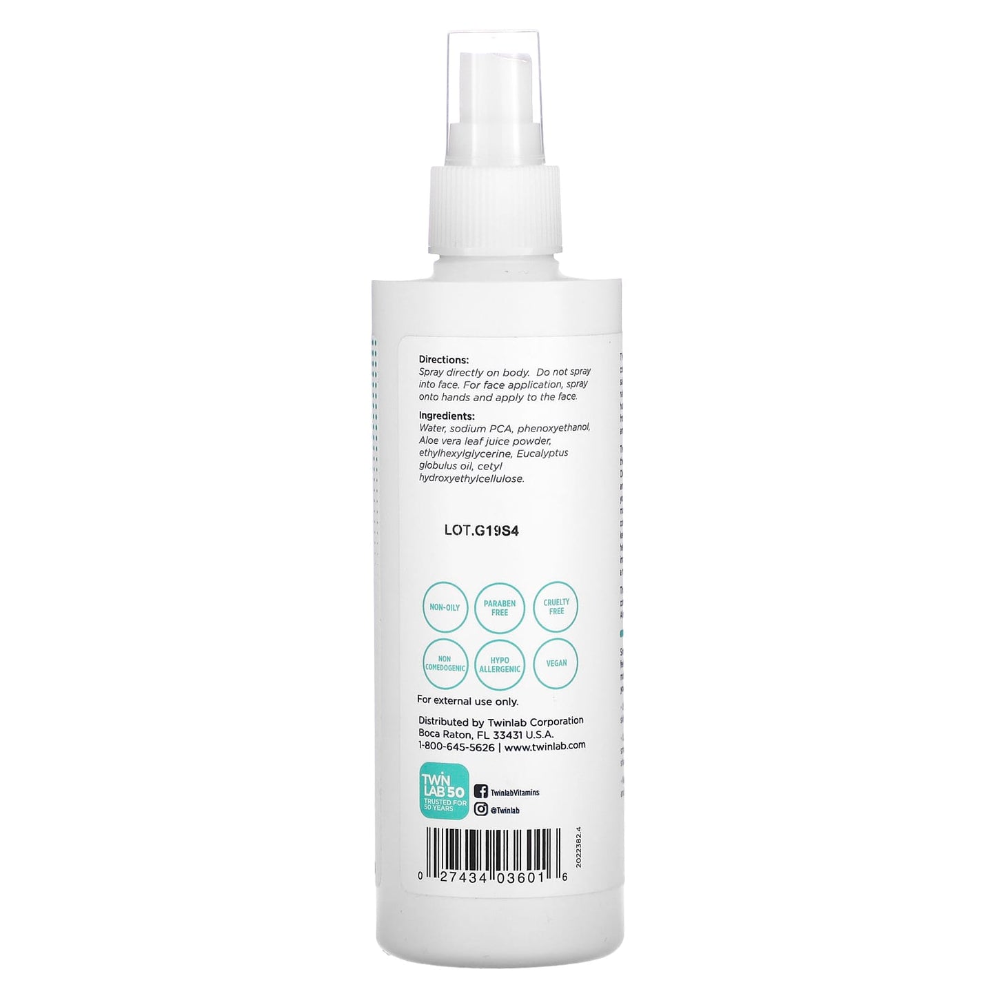 Twinlab, NA-PCA with Aloe Vera, 8 fl oz UPC 027434036016 | HiLife Vitamins