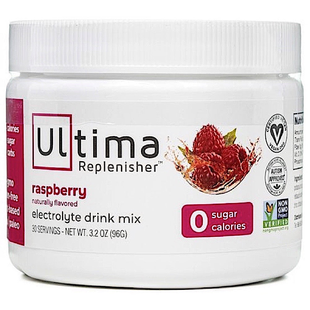 Ultima Health, Ultima Replenisher Raspberry, 30 Servings UPC 853218000320 | HiLife Vitamins