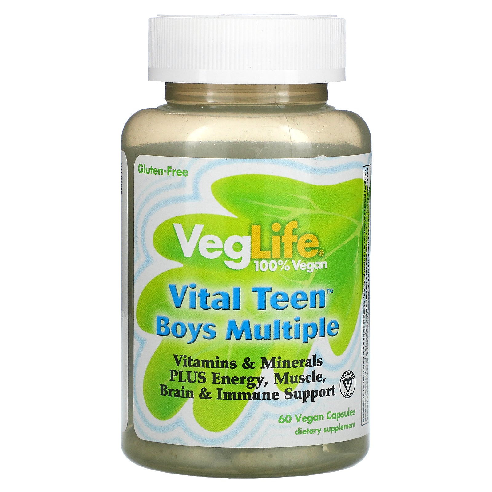 Veglife, VegLife, Vital Teen Boys Multiple, 60 Capsules UPC 076280984330 | HiLife Vitamins
