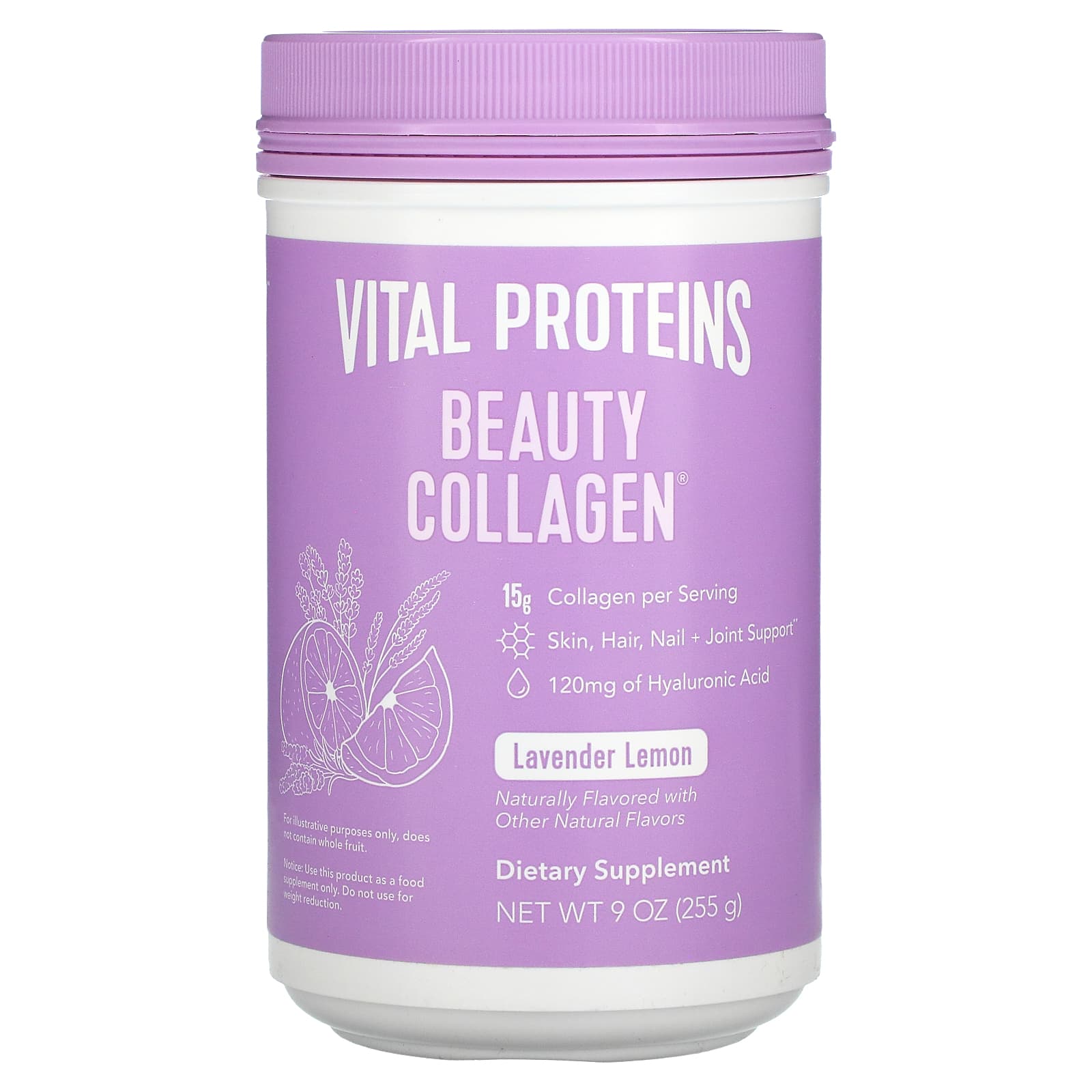 Vital Proteins, Beauty Collagen Lavender Lemon, 9 Oz UPC 850502008161 | HiLife Vitamins