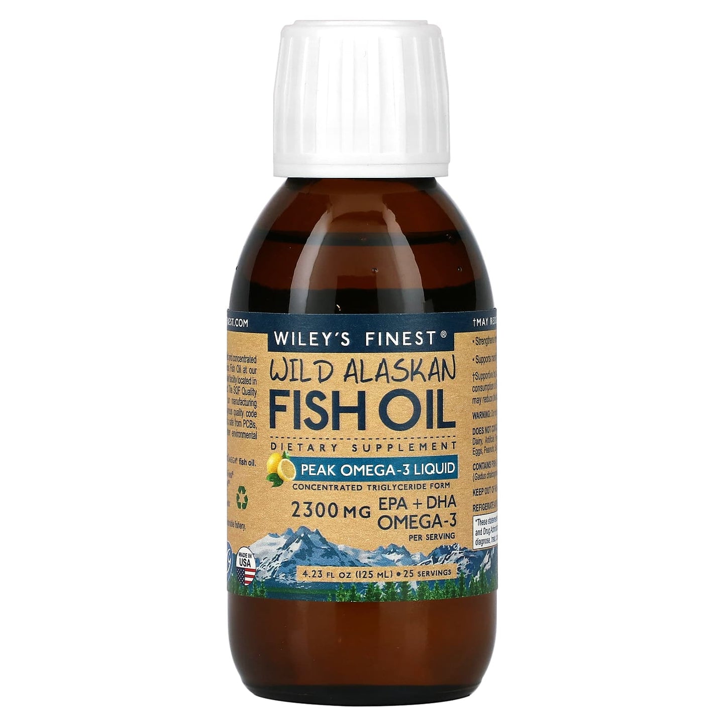 Wiley's Finest, Wild Alaskan Fish Oil Peak Omega-3 2150 mg, 4 Oz UPC 857188004043 | HiLife Vitamins