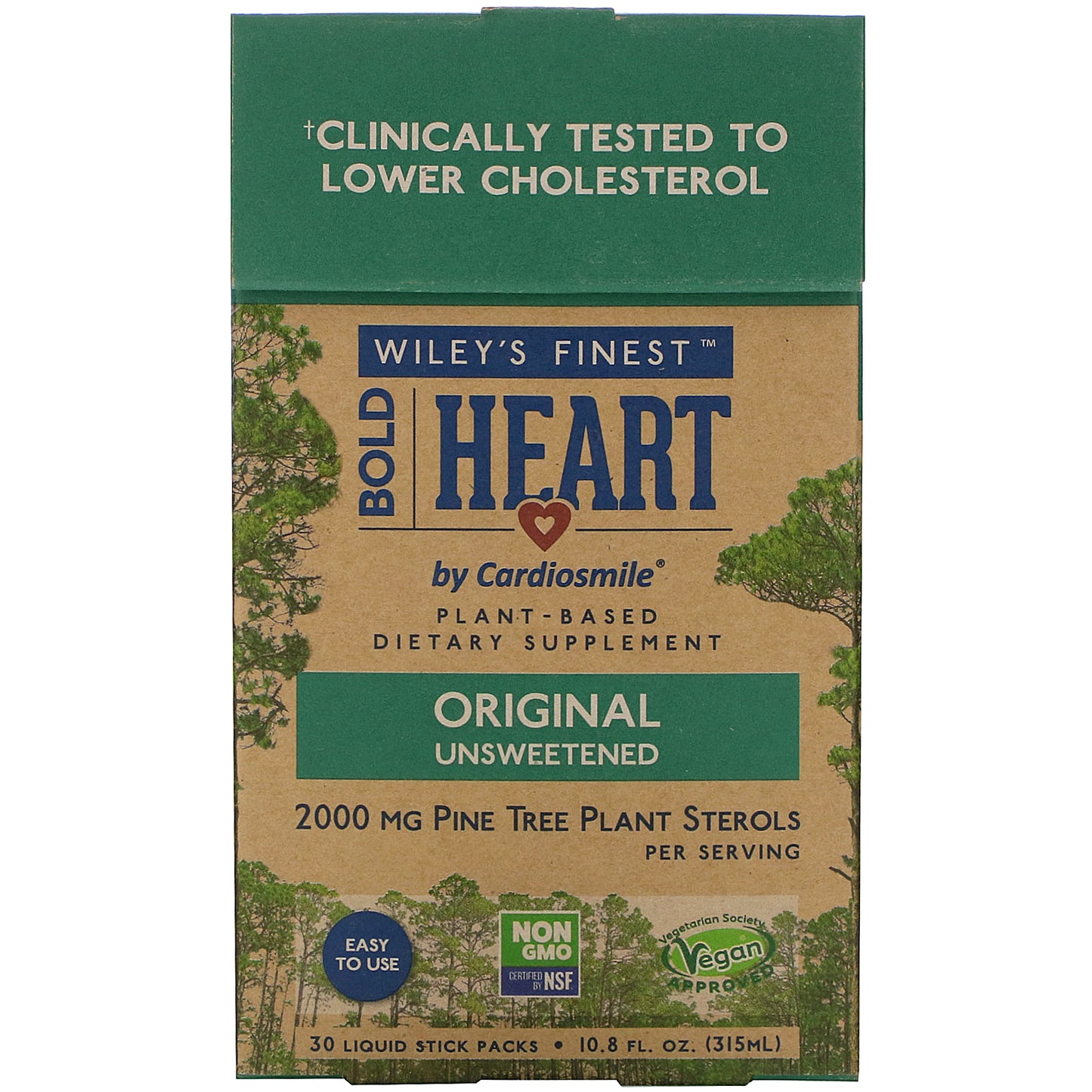 Wiley's Finest, Bold Benefits Bold Heart Original Unsweetened, 30 Liquid Sticks UPC 857188004487 | HiLife Vitamins