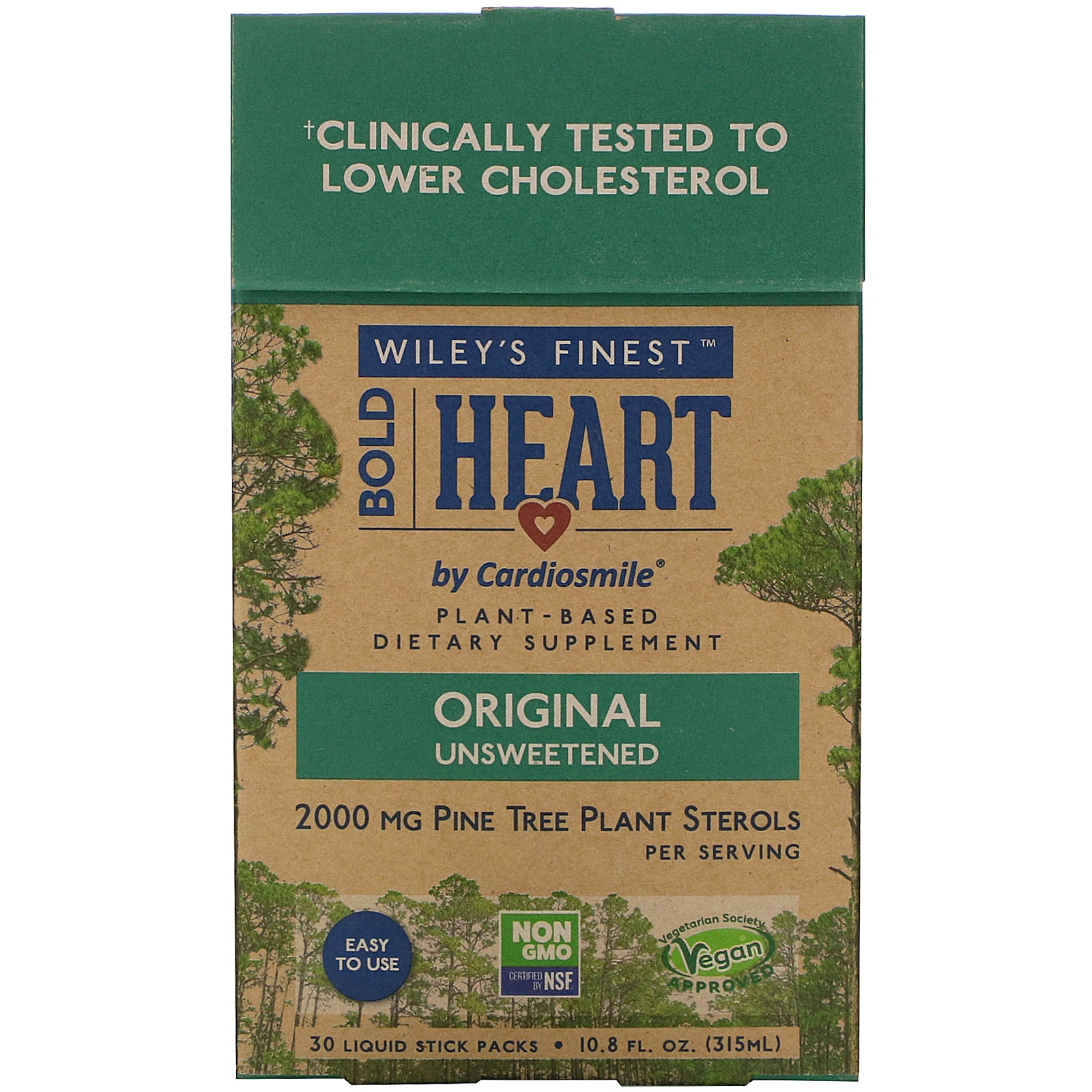 Wiley's Finest, Bold Benefits Bold Heart Original Unsweetened, 30 Liquid Sticks UPC 857188004487 | HiLife Vitamins