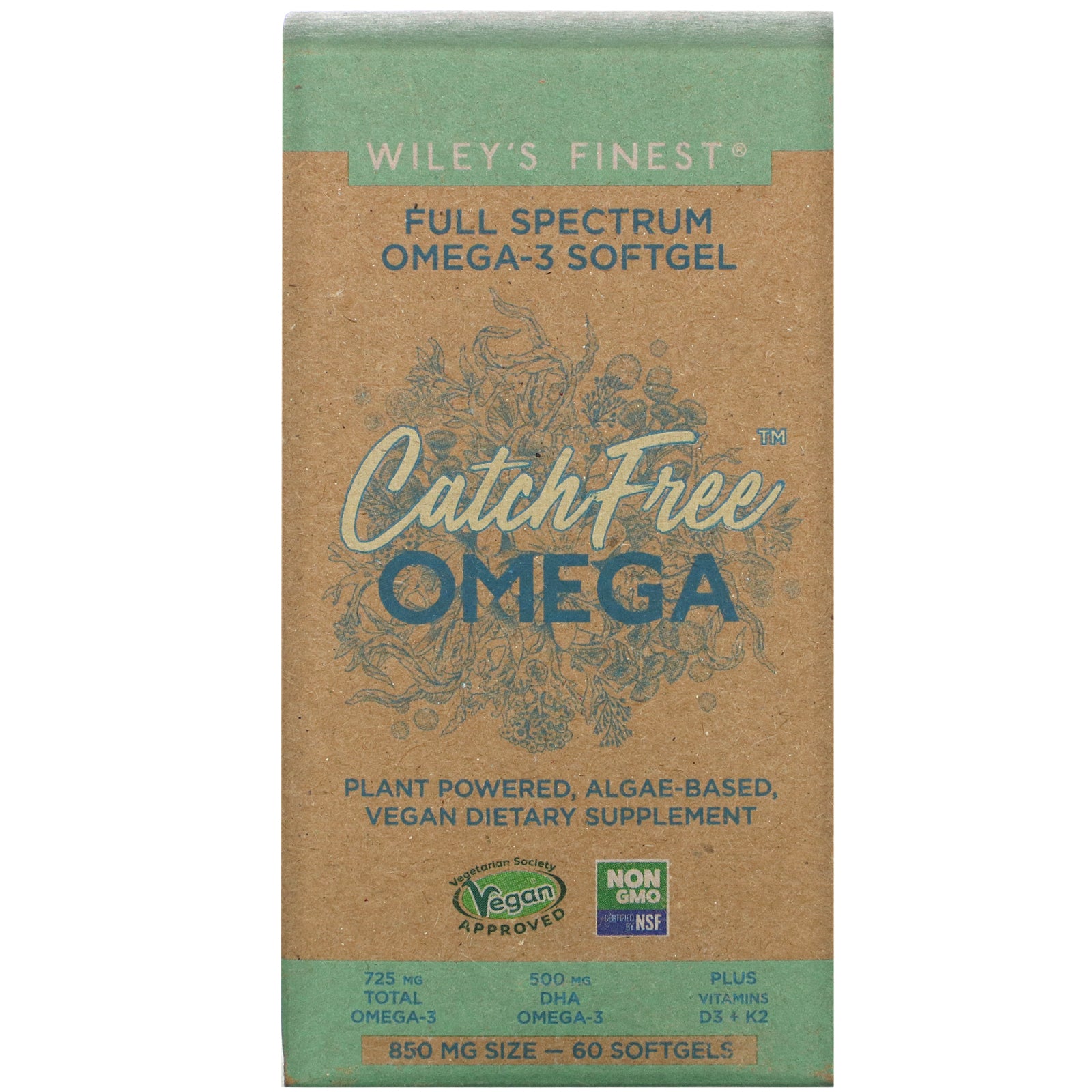 Wiley's Finest, CatchFree Omega Full Spectrum Omega-3, 60 Softgels UPC 857188004661 | HiLife Vitamins