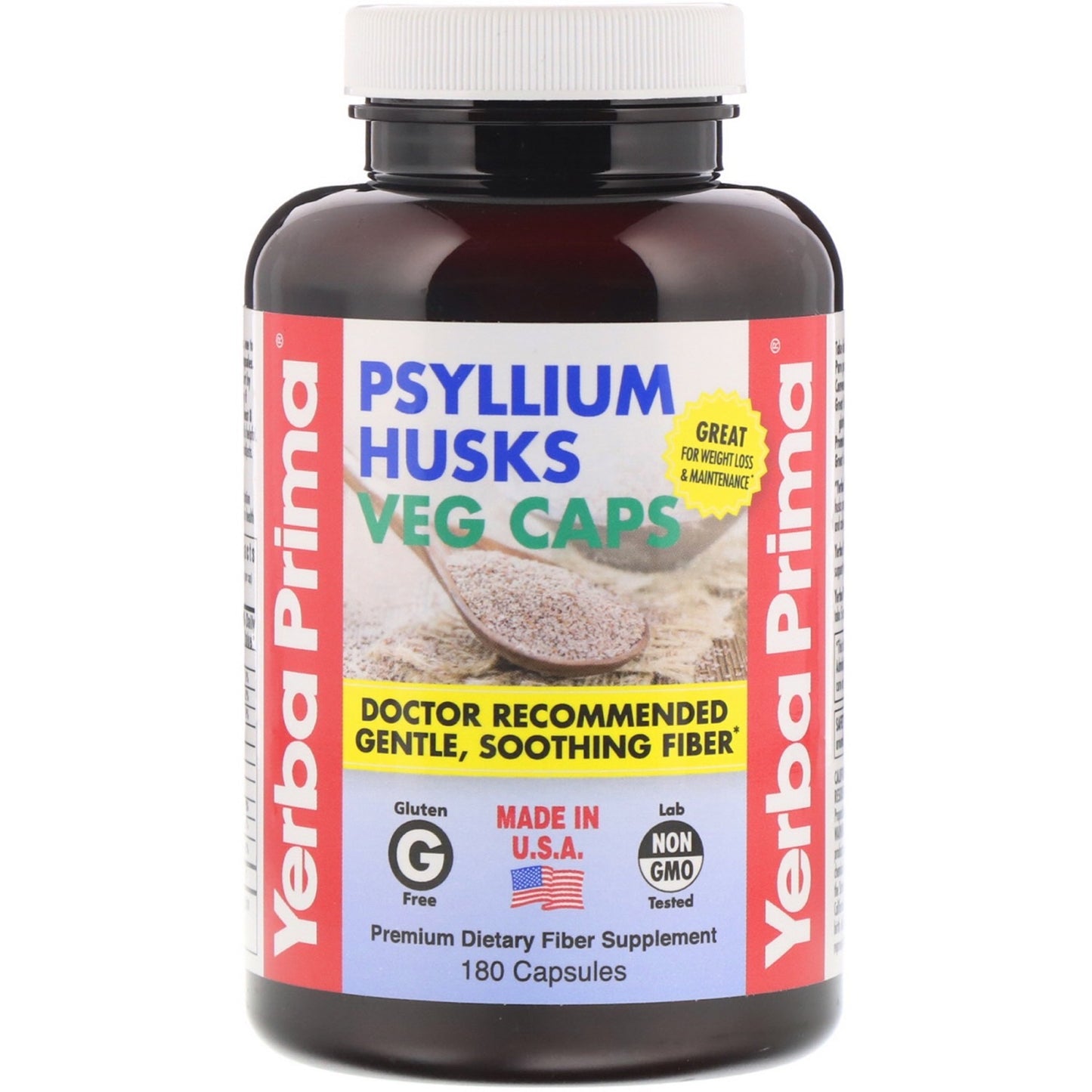 Yerba Prima, Psyllium Husks, 180 Capsules UPC 046352001081 | HiLife Vitamins