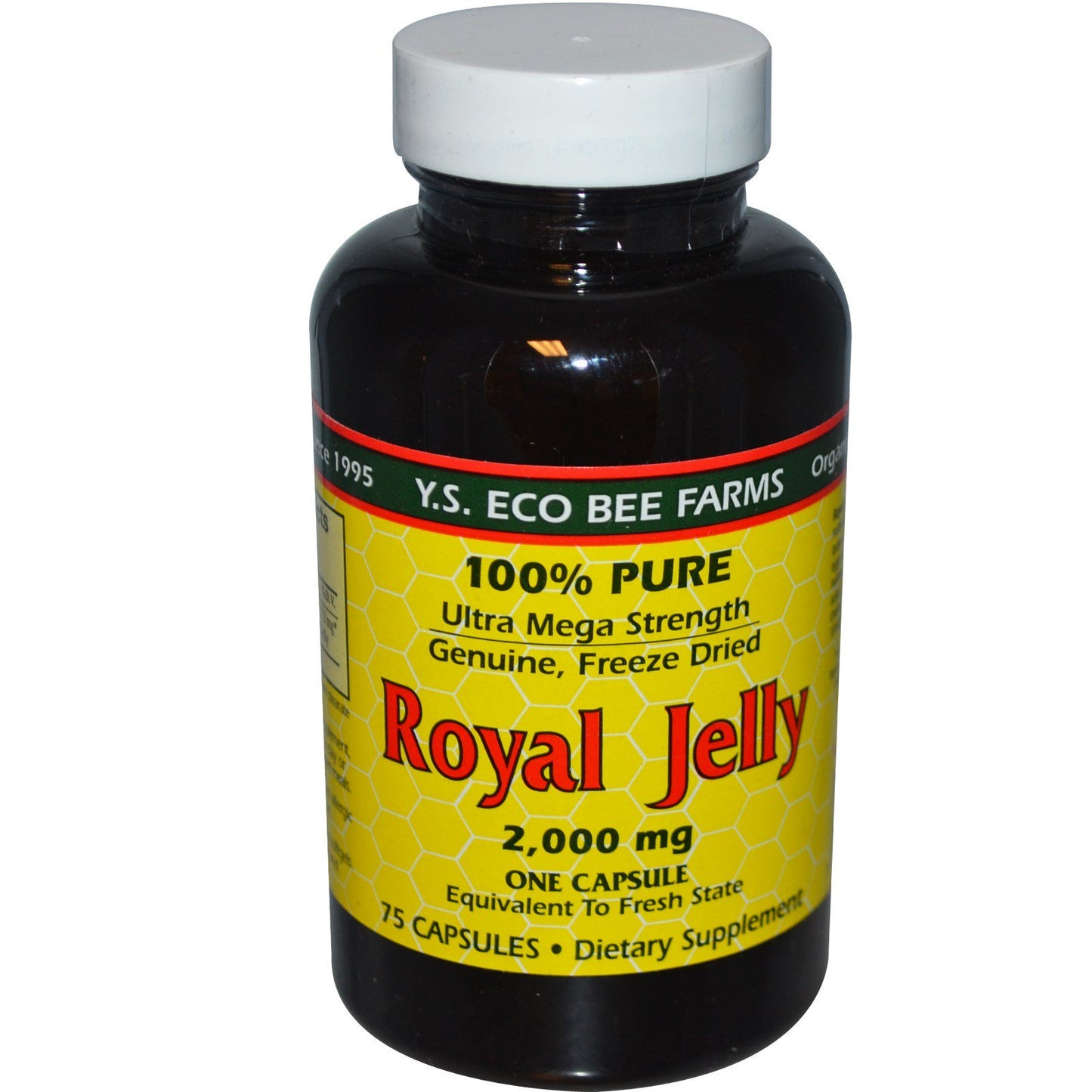 Ys Bee Farm, 100% Pure Royal Jelly 2,000 mg, 75 Capsules UPC 726635784787 | HiLife Vitamins