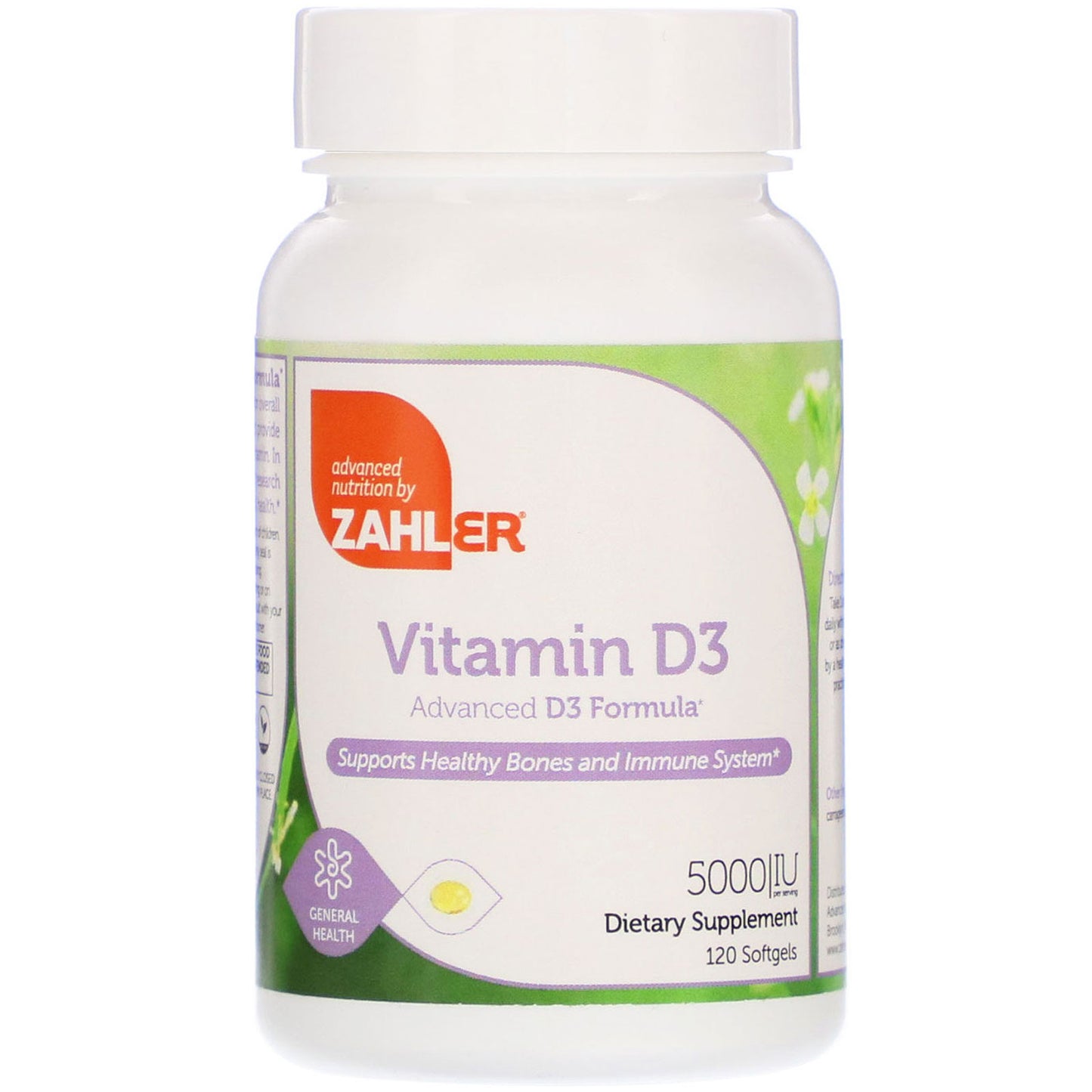 Zahler, Vitamin D3 5000 IU, 120 Softgels UPC 848998000424 | HiLife Vitamins