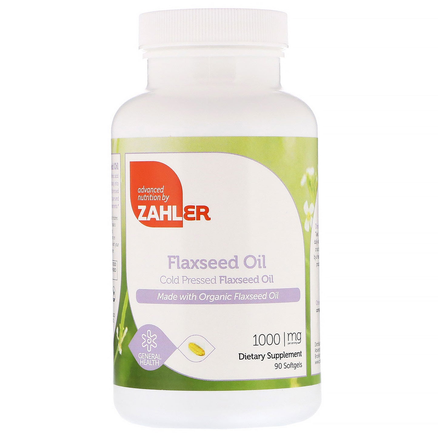 Zahler, Flax Seed Oil 1000 mg, 90 Softgels UPC 848998080358 | HiLife Vitamins