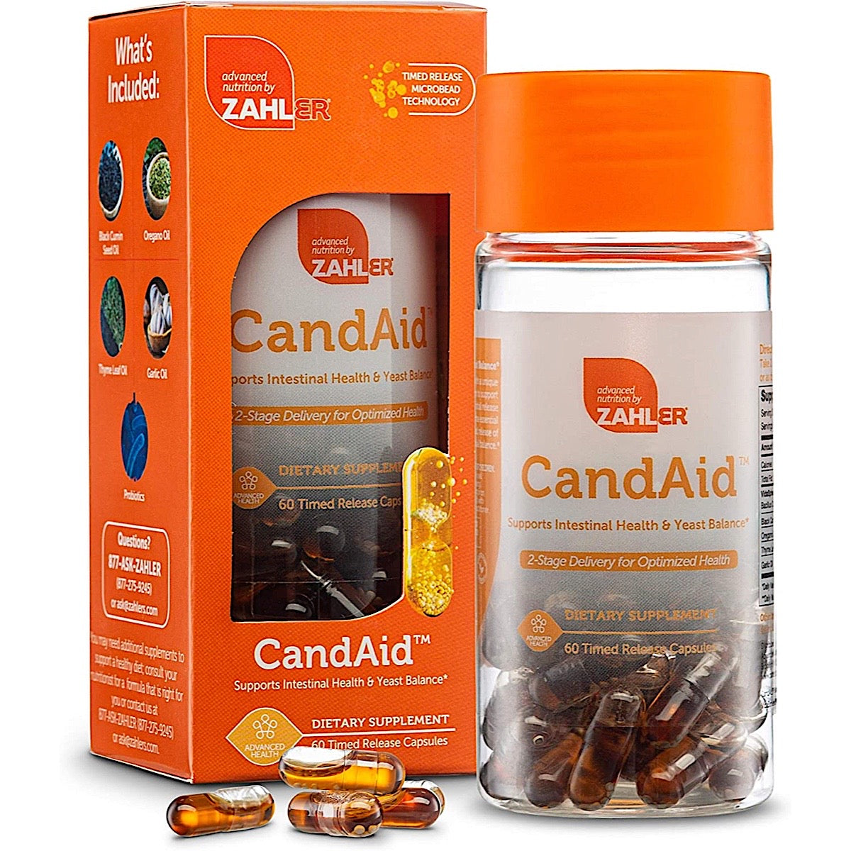 Zahler, CandAid, 60 Time Release Capsules UPC 848998081041 | HiLife Vitamins