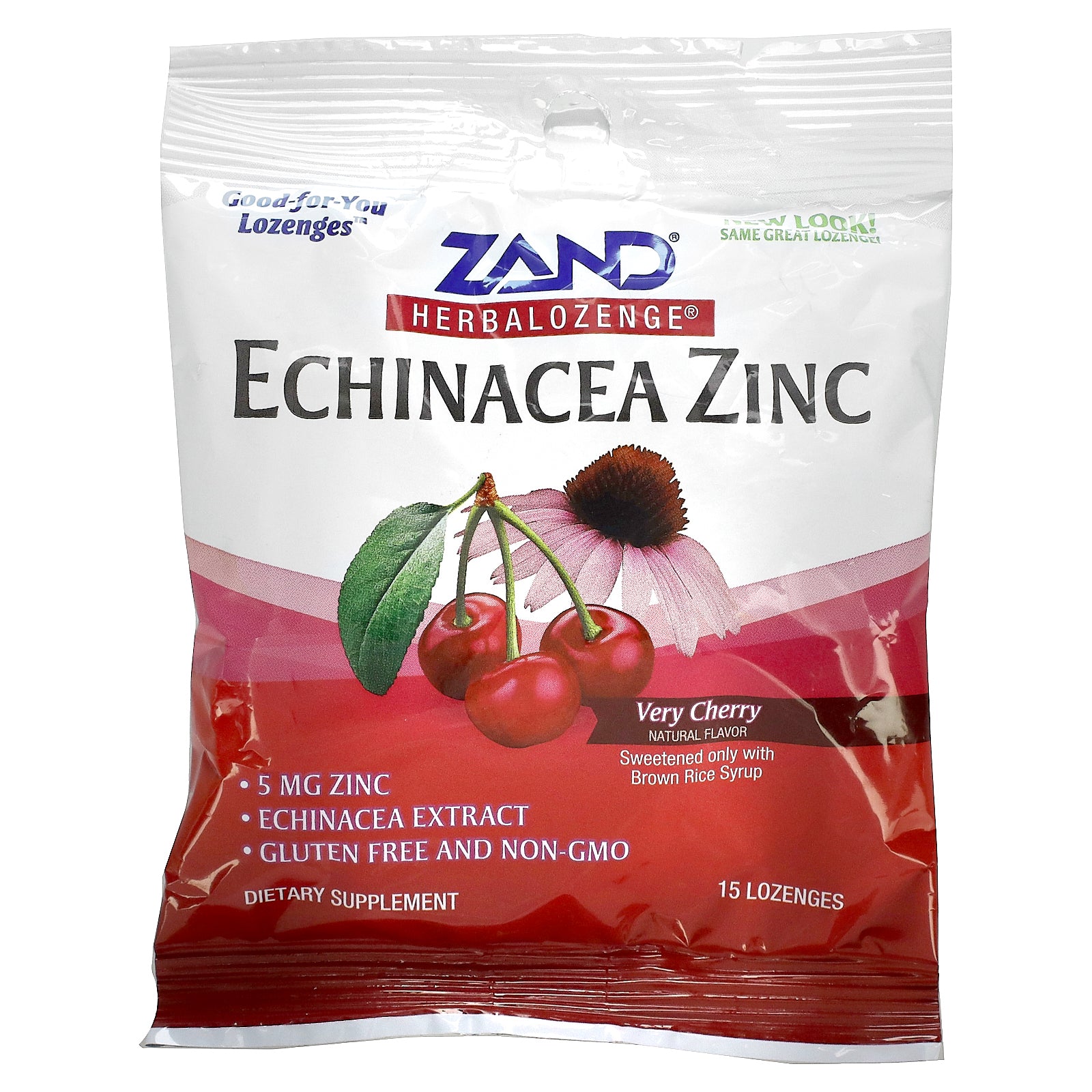 Zand, Echinacea Zinc, Very Cherry, 15 Lozenges UPC 041954000142 | HiLife Vitamins