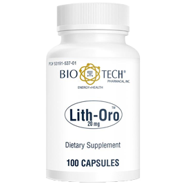 Lith-Oro 20 mg 100 Capsules UPC 705105105901 | HiLife Vitamins