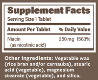 ENDUR-ACIN ER NIACIN 250 mg 100 Tablets Supplement Facts