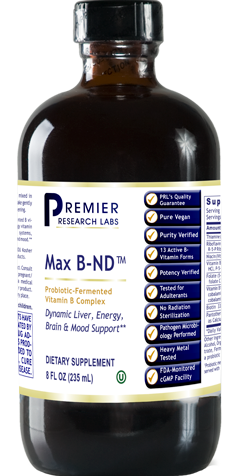 Premier Research Labs, Max B-ND, 8 fl oz UPC 807735023515 | HiLife Vitamins