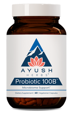 Ayush Herbs, Probiotic 100B, 60 Capsules UPC 891501001470 | HiLife Vitamins