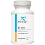 Xymogen, D3 2000 120 Softgels UPC 871149001650 | HiLife Vitamins
