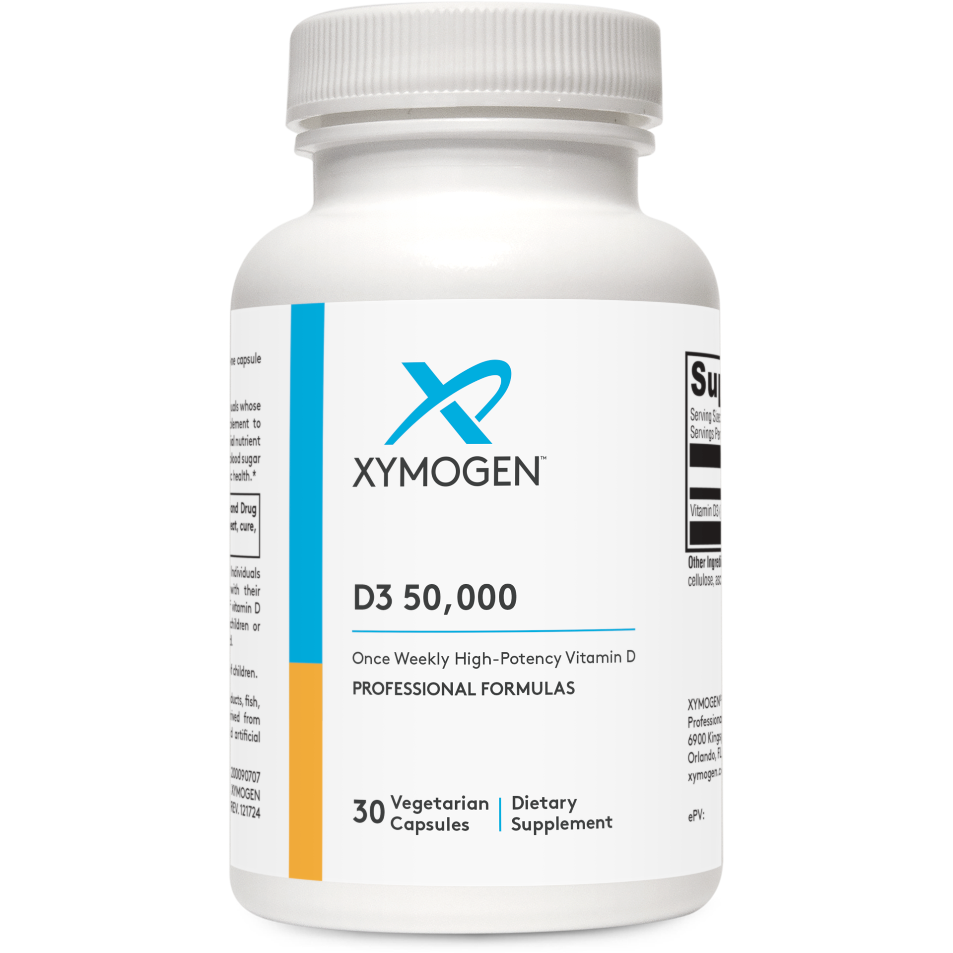 Xymogen, D3 50,000, 30 Vegetarian Capsules UPC 722537512541 | HiLife Vitamins