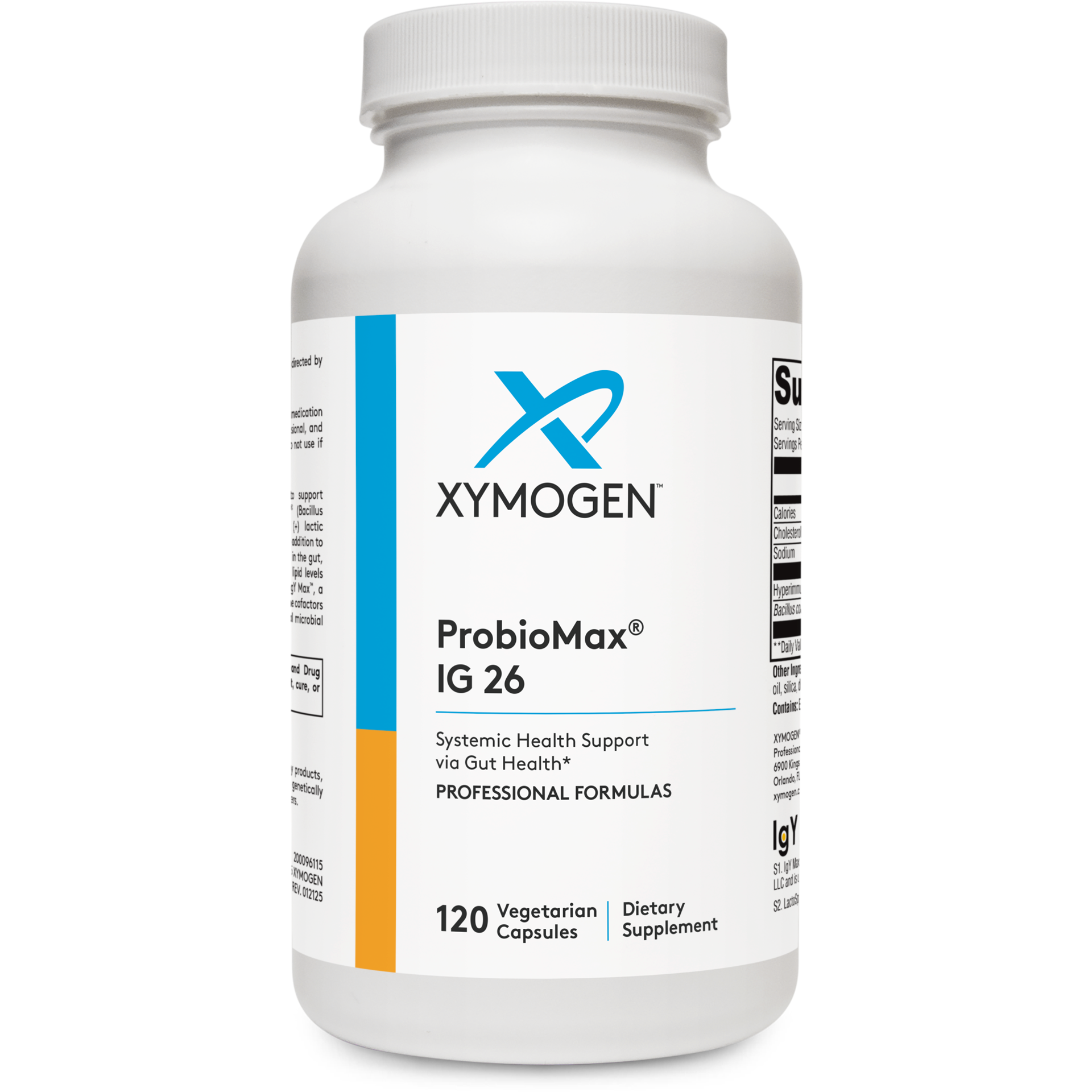 Xymogen, ProbioMax® IG 26 DF 120 Capsules UPC 871149001612 | HiLife Vitamins
