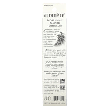 Auromere, Bamboo Toothbrush, 1 PC UPC 027275370010 | Hilife Vitamins