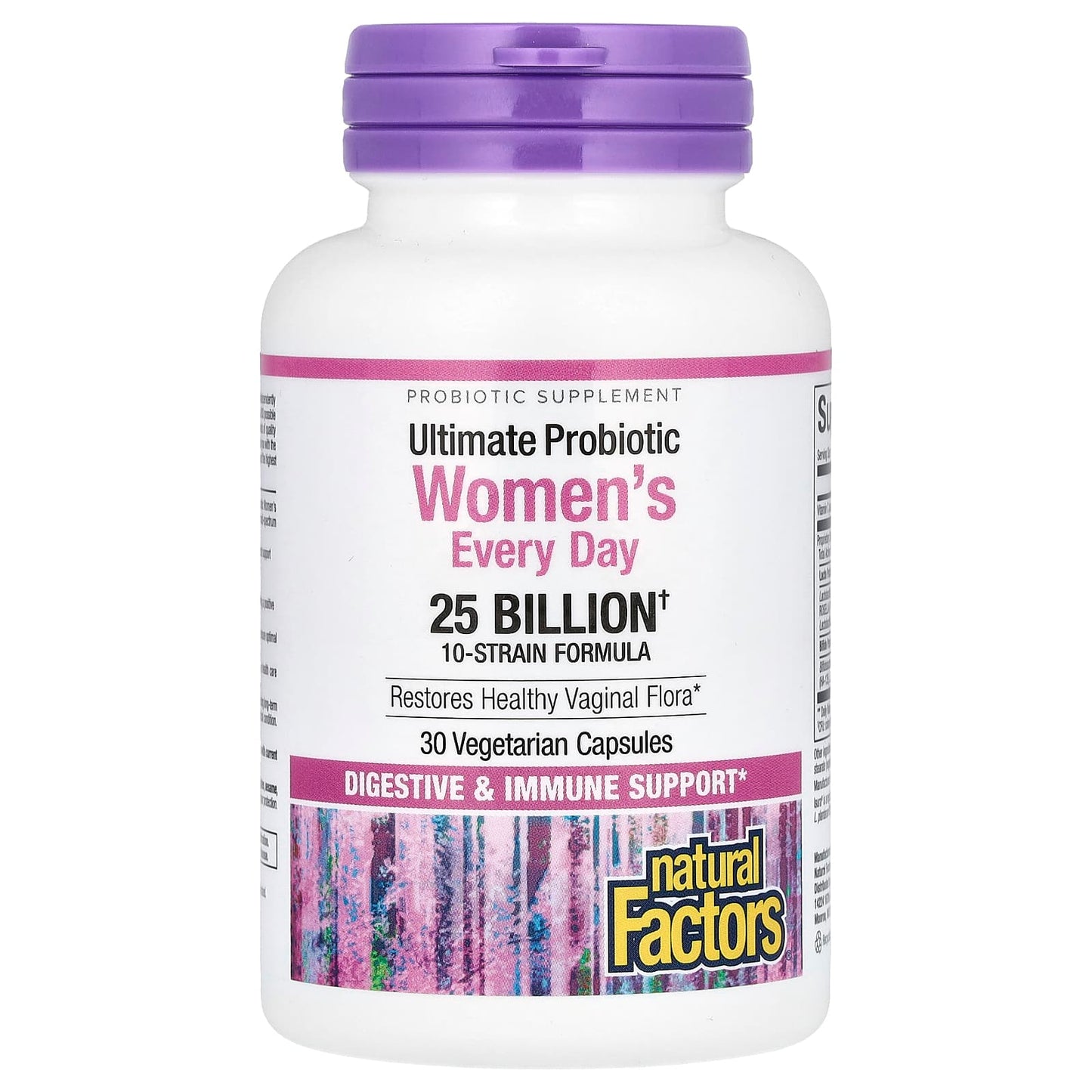 Natural Factors, Ultimate Probiotic Women's Every Day, 25 Billion, 30 Vegetarian Capsules UPC 068958018232 | Hilife Vitamins