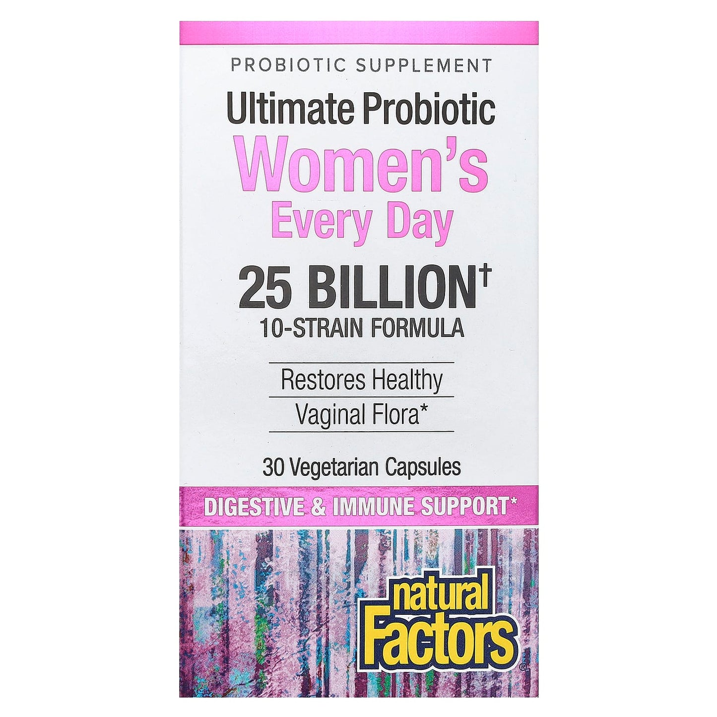 Natural Factors, Ultimate Probiotic Women's Every Day, 25 Billion, 30 Vegetarian Capsules UPC 068958018232 | Hilife Vitamins