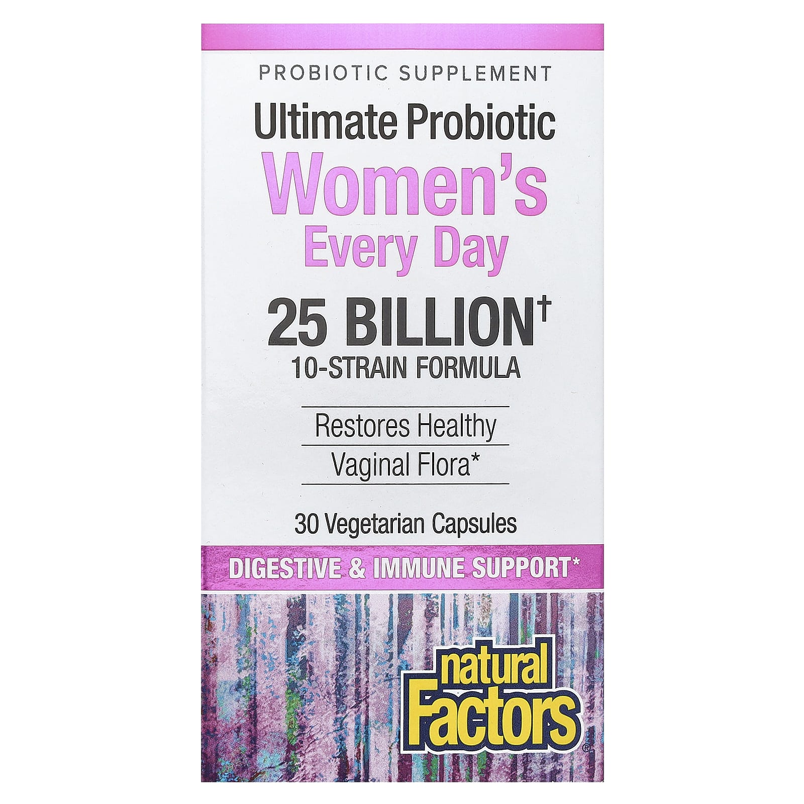 Natural Factors, Ultimate Probiotic Women's Every Day, 25 Billion, 30 Vegetarian Capsules UPC 068958018232 | Hilife Vitamins