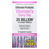 Natural Factors, Ultimate Probiotic Women's Every Day, 25 Billion, 30 Vegetarian Capsules UPC 068958018232 | Hilife Vitamins