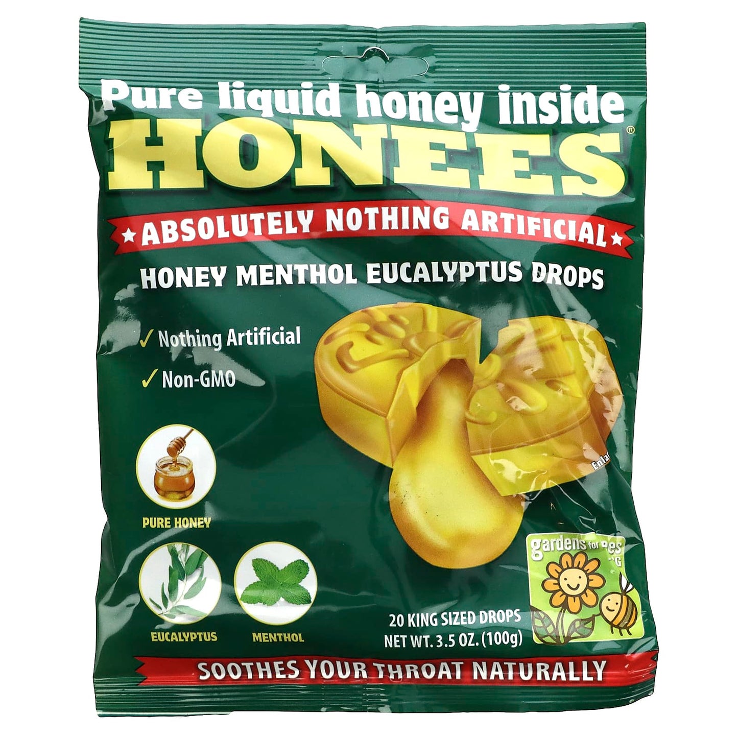 HONEES, Honey Menthol Bag, 20 LOZENGE UPC 070650004031 | Hilife Vitamins