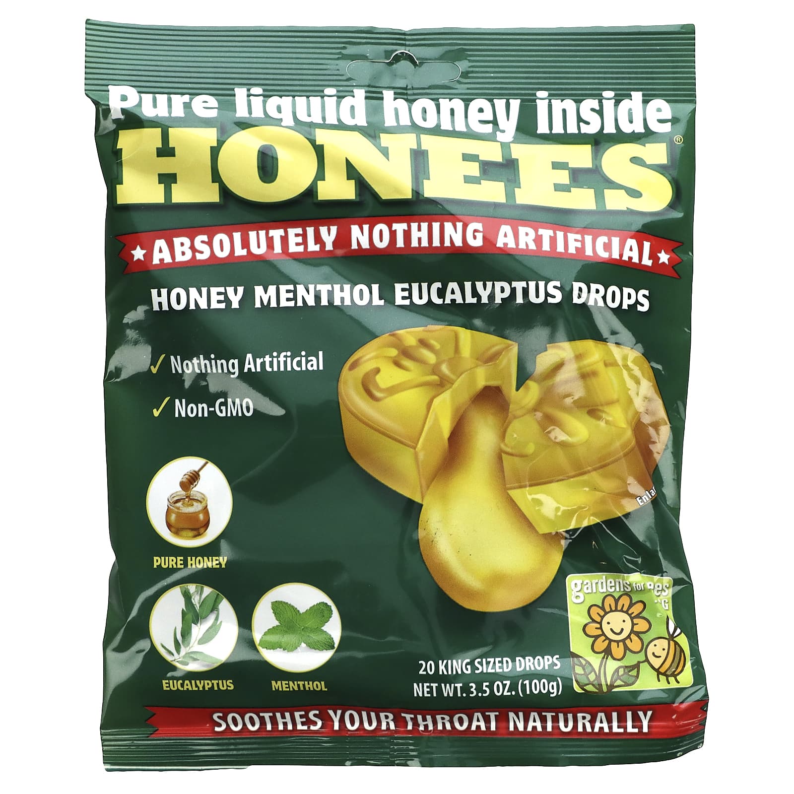 HONEES, Honey Menthol Bag, 20 LOZENGE UPC 070650004031 | Hilife Vitamins