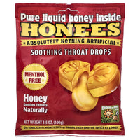 HONEES, Soothing Throat Drop Honey Menthol-Free Bag, 20 LOZENGE UPC 070650004086 | Hilife Vitamins