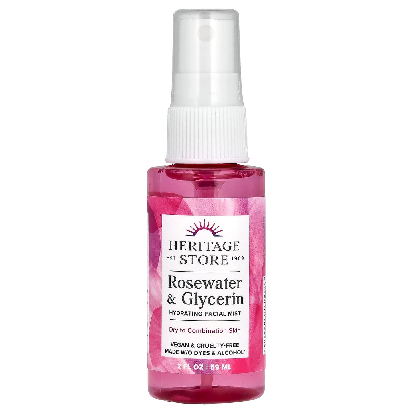 HERITAGE PRODUCTS, Rosewater & Glycerin w/ Atomizer, 2 OUNCE UPC 076970281848 | HiLife Vitamins