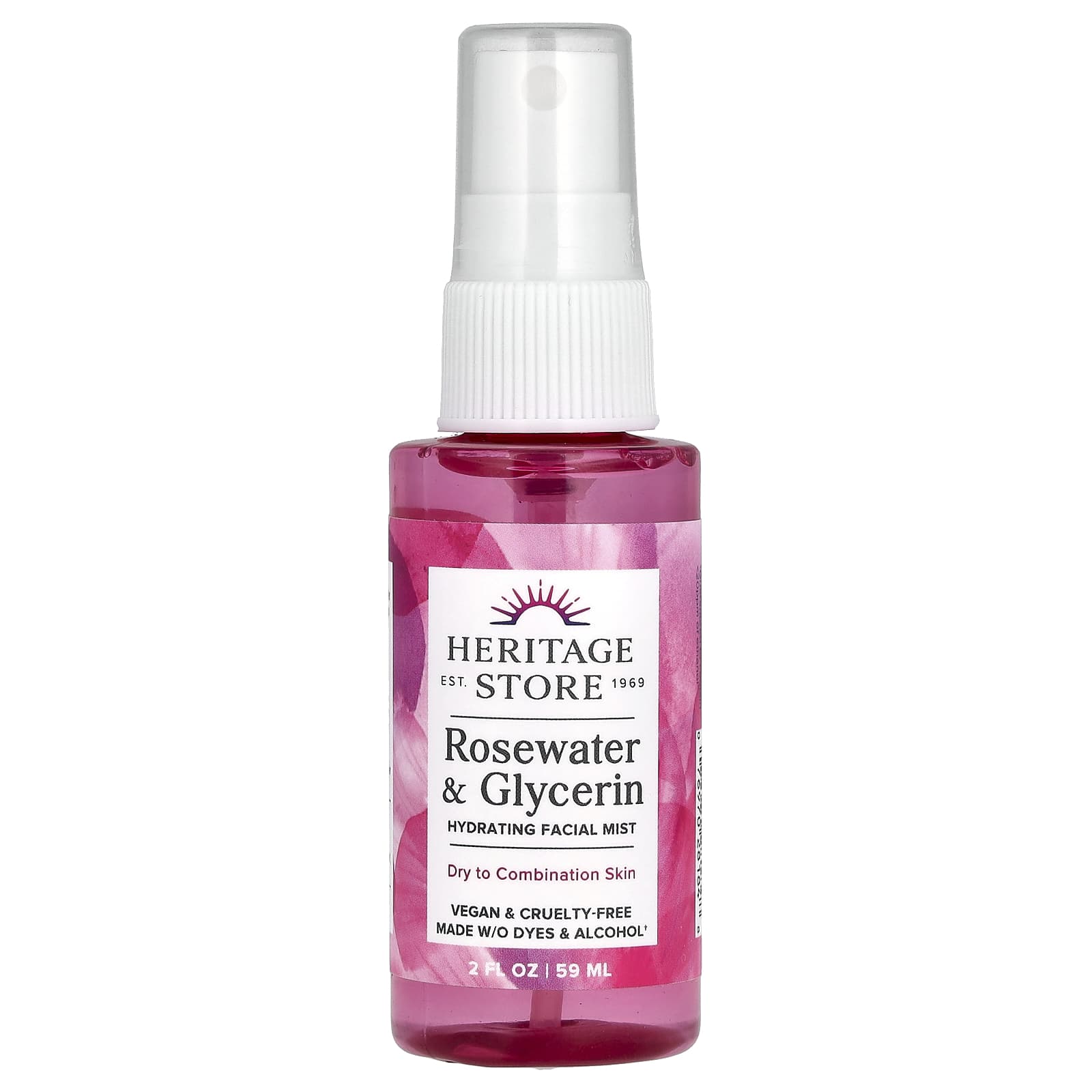 HERITAGE PRODUCTS, Rosewater & Glycerin w/ Atomizer, 2 OUNCE UPC 076970281848 | HiLife Vitamins