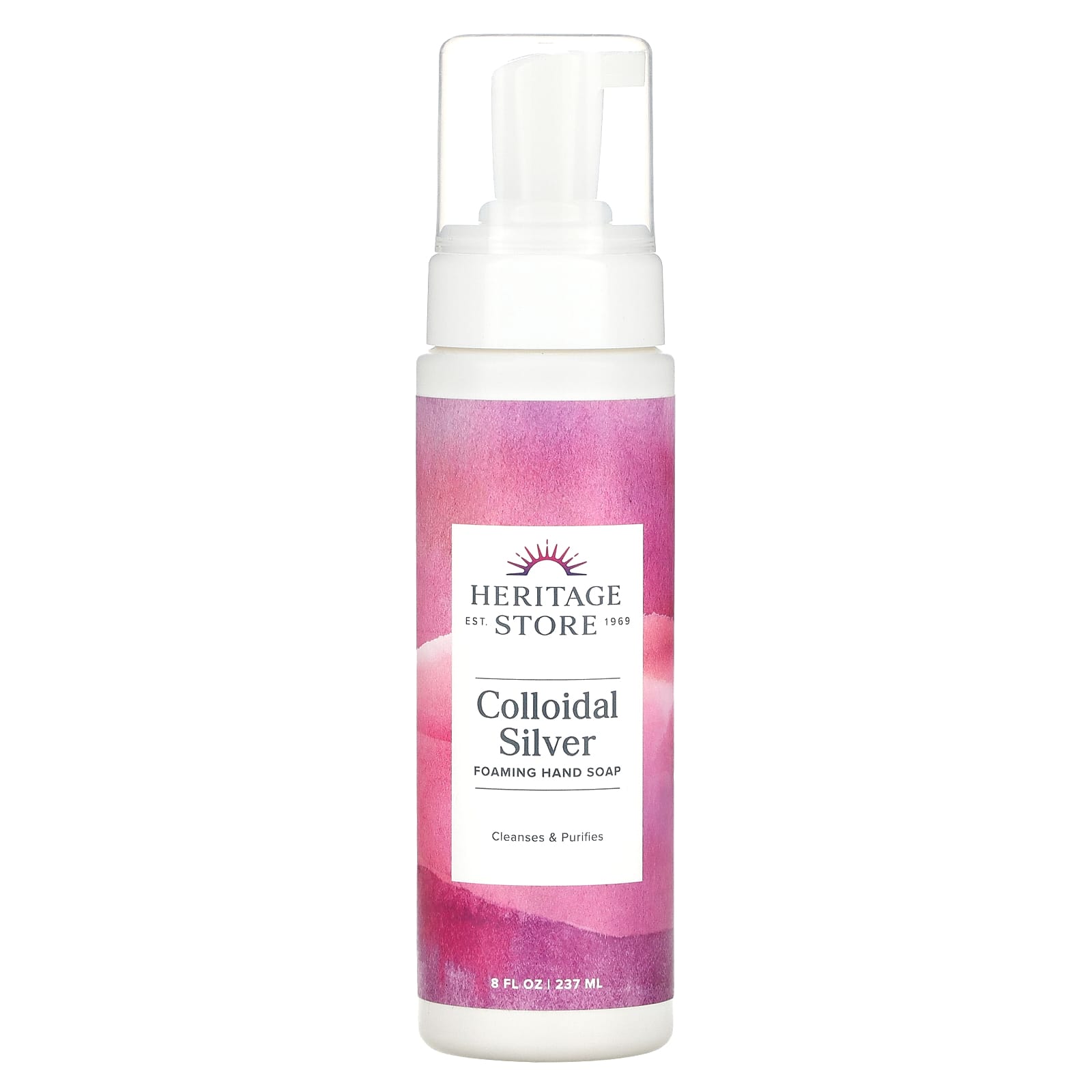 HERITAGE PRODUCTS, Colloidal Silver Foaming Soap Unscented, 8 OUNCE UPC 076970917709 | HiLife Vitamins