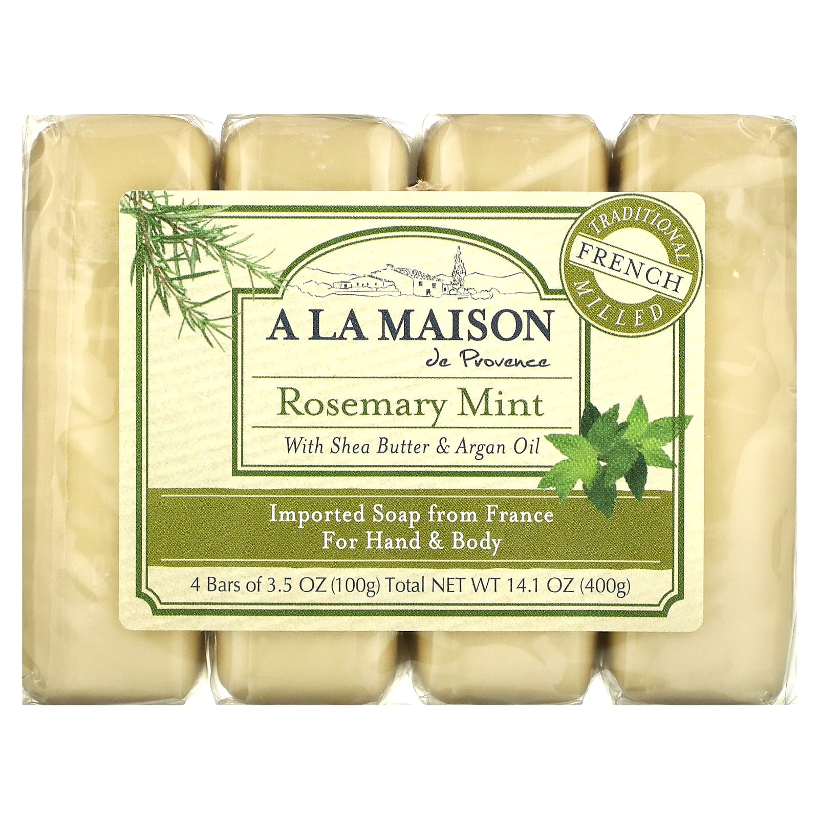 A LA MAISON, Bar Soap Value Pack Rosemary Mint, 4 CT UPC 182741000980 | Hilife Vitamins