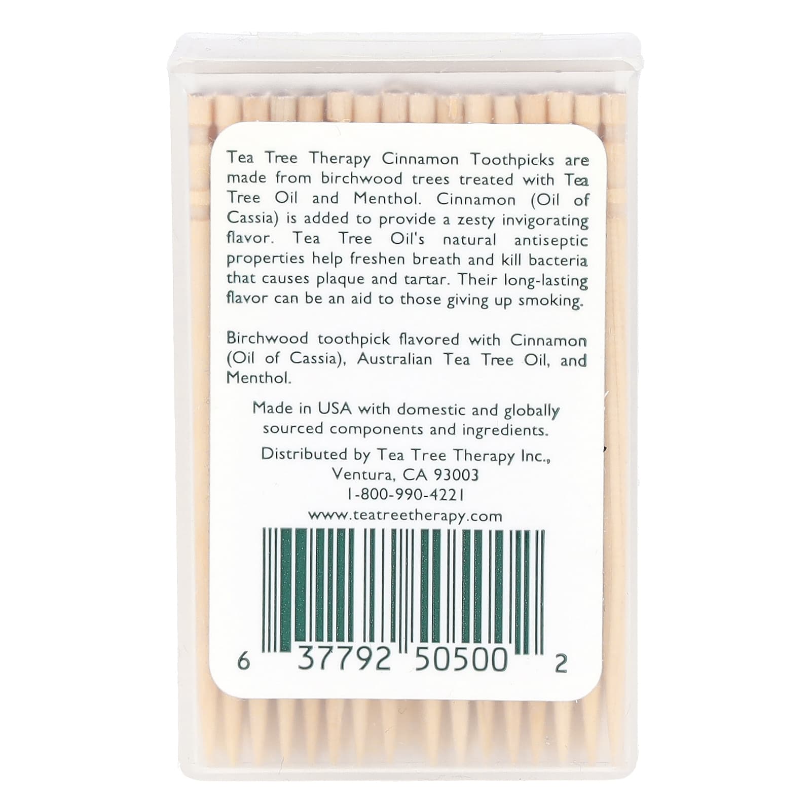 TEA TREE THERAPY, INC., Toothpicks Cinnamon, 100 CT UPC 637792505002 | Hilife Vitamins