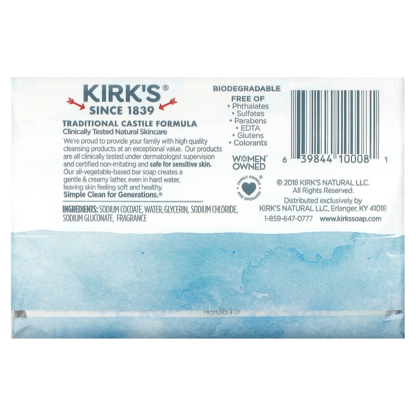 KIRK'S NATURAL, Castile Bar Soap Pack, 3 CT UPC 639844100081 | Hilife Vitamins